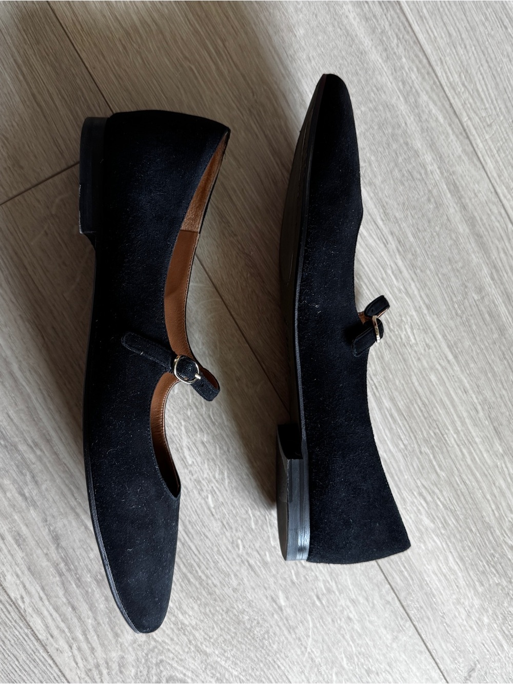 Margaux Black Pointed Mary Jane Flats - Picture 6 of 8